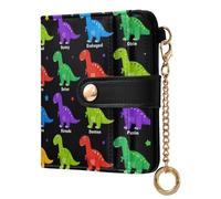 FRODOTGV Cartera de piel sintética con cremallera para mujer, tamaño compacto, elegante, para viaje, Alfabeto Dino, One Size, Casual