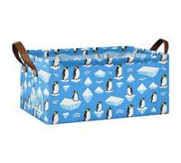 FRODOTGV Cestas de almacenamiento plegables para armario, dormitorio, cocina, pingüino, iceberg ártico, invierno, talla S