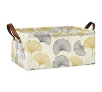 FRODOTGV Cestas de almacenamiento plegables para organización del hogar, estampado vintage de hojas de ginkgo, talla S