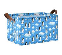 FRODOTGV Cestas de almacenamiento plegables para organización del hogar, pingüino, iceberg, ártico, invierno, talla M