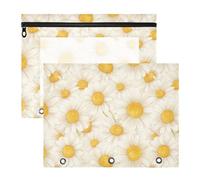 FRODOTGV Chic Daisy - Carpeta de plástico transparente para 3 anillos, 2 unidades, suministros de arte para profesores