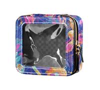 FRODOTGV Cows - Mini bolsa de maquillaje transparente de acuarela dibujada a mano para niñas, organizador de cosméticos, neceser, Colorful Jellyfish, 1 Size