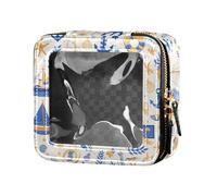 FRODOTGV Cows - Mini bolsa de maquillaje transparente de acuarela dibujada a mano para niñas, organizador de cosméticos, neceser, Dibujos animados dibujados a mano Ocean Marine, talla de un talla