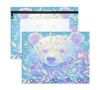 FRODOTGV Cute Bear - Bolsas de lápices de colores, bolsa de almacenamiento portátil para papel A4, cartas, paquete de 2 unidades para estudiantes y suministros para el hogar