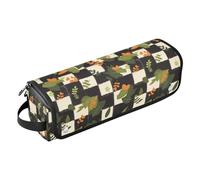 FRODOTGV Cute Paws - Estuche de viaje 2 en 1 para rizador para mujer, organizador de funda de transporte extraíble y tapete resistente al calor con cremallera para alisador y secador de pelo plano
