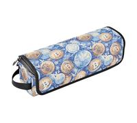 FRODOTGV Dachshund Dreams Of A Bone - Bolsa de viaje para mujer, organizador de herramientas de peinado extraíble y tapete resistente al calor con cremallera para planchas planas, herramientas
