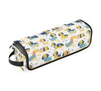 FRODOTGV Dachshund Dreams Of A Bone - Bolsa de viaje para mujer, organizador de herramientas de peinado extraíble y tapete resistente al calor con cremallera para planchas planas, herramientas