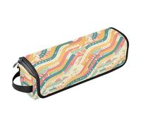 FRODOTGV Dachshund Dreams Of A Bone - Bolsa de viaje para mujer, organizador de herramientas de peinado extraíble y tapete resistente al calor con cremallera para planchas planas, herramientas