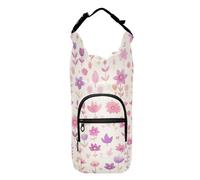 FRODOTGV Dahlia - Soporte para botella de agua con diseño de flores rosas para mochila, fácil de transportar, soporte aislado para botella de agua para senderismo, se adapta a botellas de 20/24/32/40