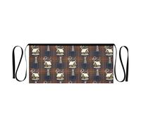 FRODOTGV Delantal de camarera con 3 bolsillos, para hombres y mujeres, adultos, diseño de Papá Noel y campanas doradas, impermeable, 30,5 cm, ideal para restaurantes, Casas nevadas a cuadros marrones