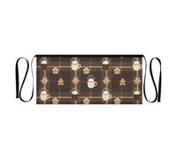 FRODOTGV Delantal de camarera con 3 bolsillos, para hombres y mujeres, adultos, diseño de Papá Noel y campanas doradas, impermeable, 30,5 cm, ideal para restaurantes, Tazas de pan de jengibre a