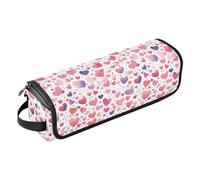 FRODOTGV Estuche de viaje 2 en 1 con cuerda a rayas azul marino y acuarela oceánica para mujer, gran capacidad, bolsas planas abiertas con alfombrilla resistente al calor para planchas planas