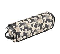FRODOTGV Estuche de viaje 2 en 1 con cuerda a rayas azul marino y acuarela oceánica para mujer, gran capacidad, bolsas planas abiertas con alfombrilla resistente al calor para planchas planas