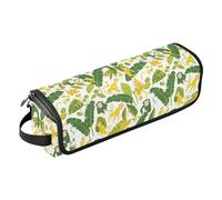 FRODOTGV Estuche de viaje 2 en 1 con textura de purpurina roja para mujer, organizador de funda de transporte impermeable y alfombrilla resistente al calor para herramientas calientes, planchas planas