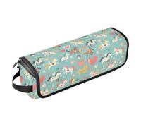 FRODOTGV Estuche de viaje grande 2 en 1 para mujer con alfombrilla de hierro, bolsas planas abiertas para planchas planas, alisadores, ballena asesina en azul