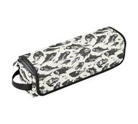 FRODOTGV Flamingo Christmas Pink Hot Hair Tools Bolsa de viaje para mujer, bolsas planas abiertas portátiles y alfombrilla resistente al calor con cremallera para alisador y secador de pelo plano