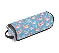 FRODOTGV Flamingo Christmas Pink Hot Hair Tools Bolsa de viaje para mujer, bolsas planas abiertas portátiles y alfombrilla resistente al calor con cremallera para alisador y secador de pelo plano