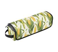 FRODOTGV Flamingo Christmas Pink Hot Hair Tools Bolsa de viaje para mujer, bolsas planas abiertas portátiles y alfombrilla resistente al calor con cremallera para alisador y secador de pelo plano