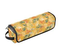 FRODOTGV Flamingo Christmas Pink Hot Hair Tools Bolsa de viaje para mujer, bolsas planas abiertas portátiles y alfombrilla resistente al calor con cremallera para alisador y secador de pelo plano