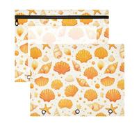 FRODOTGV Golden Animal Seas - Estuche transparente con ventana para lápices, 3 agujeros, para papel A4, carta, paquete de 2 suministros escolares para profesores