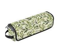 FRODOTGV Green Branch Olive - Estuche de viaje 2 en 1 con patrón sin costuras para mujer, organizador de accesorios de gran capacidad con alfombrilla resistente al calor para alisadores y secador de