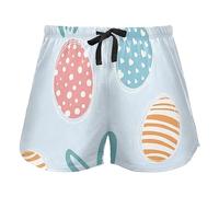 FRODOTGV Happy Easter Eggs Holiday Bunny Rabbit Pajama Bottoms Womens Lounge Shorts for Workout Gym Running,M