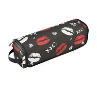 FRODOTGV Hot Hair Tools - Bolsa de viaje con diseño de labios rojos, corazones, portátil, esencial de viaje, estuche de viaje grande para rizador, alisador, secador de pelo, corazones rojos