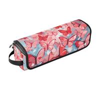 FRODOTGV Hot Hair Tools - Bolsa de viaje impermeable, organizador de viaje con almohadilla resistente al calor para alisadores, rizador, secador de pelo, hoja de hongo personalizada, azul marino, 17,