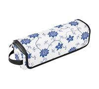 FRODOTGV Hot Hair Tools - Bolsa de viaje para mujer, almacenamiento y alfombrilla resistente al calor con cremallera, patrón de porcelana china azul y blanco para alisadores, rizador, secador de pelo
