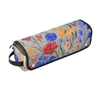 FRODOTGV Hot Hair Tools - Bolsa de viaje para mujer con alfombrilla extraíble resistente al calor, flores de otoño, flores de clavel, mariposas, para alisadores, rizador, secador de pelo, 1 Size