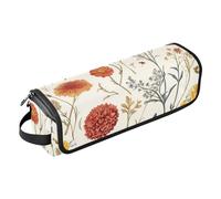 FRODOTGV Hot Hair Tools - Bolsa de viaje para mujer con alfombrilla extraíble resistente al calor, flores primaverales, cactus delfinio, amarilis, verde salvia, para alisadores, rizador, secador de