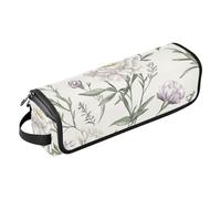 FRODOTGV Hot Hair Tools - Bolsa de viaje para mujer con alfombrilla extraíble resistente al calor, flores primaverales, cactus delfinio, amarilis, verde salvia, para alisadores, rizador, secador de
