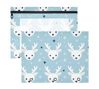 FRODOTGV Little Deer Faces - Carpeta de plástico transparente para carpetas de papel A4, cartas, paquete de 2 suministros de oficina para profesores
