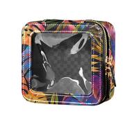 FRODOTGV Lollipop Girl - Bolsa de maquillaje transparente impermeable para el cuidado de la piel, contenedores de cosméticos para niñas, Deja manchas de Monstera, Talla única