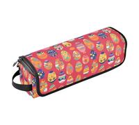 FRODOTGV Maletín de viaje 2 en 1 con diseño de círculo de ojo malvado para mujer, bolsas planas abiertas grandes y alfombrilla resistente al calor con cremallera para planchas planas, alisadores