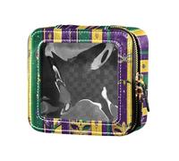 FRODOTGV Mardi Gras Carnival Hats Lipstick Jewel - Bolsa de maquillaje transparente, 04, 1 Size