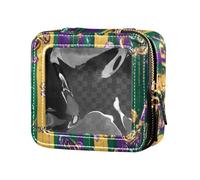 FRODOTGV Mardi Gras Carnival Hats Lipstick Jewel - Bolsa de maquillaje transparente, 08, 1 Size