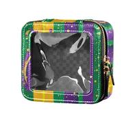 FRODOTGV Mardi Gras Carnival Hats Lipstick Jewel - Bolsa de maquillaje transparente, 13, 1 Size