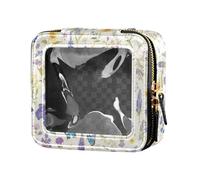 FRODOTGV Mariposas en blanco y rosa, minibolsa de maquillaje, bolsa de aseo personal, organizador de esmalte de uñas para niñas y mujeres, Wild Summer Rústico Flores Cottage Mariposa, Talla única