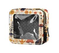 FRODOTGV - Mini bolsa de maquillaje transparente para niñas con diseño de estrellas de neón y colores para el cuidado de la piel, Diseño de patrón de hongos Safari, 1 talla