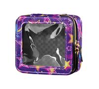 FRODOTGV - Mini bolsa de maquillaje transparente para niñas con diseño de estrellas de neón y colores para el cuidado de la piel, Stars Neon Colorful Fashion Hawaiian, 1 Size