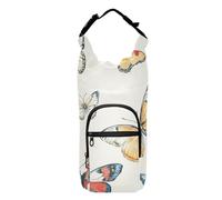 FRODOTGV Mochila de hombro para botella de agua con diseño de mariposas coloridas, varios tamaños, con bolsillos y soporte para botella de agua, para botellas de 20/24/32/40 onzas