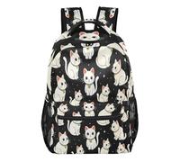 FRODOTGV - Mochila escolar con varios bolsillos, tela de sarga de poliéster para adolescentes, niños y niñas, uso diario, talla S, Cat Duo, M