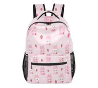 FRODOTGV Mochila escolar estructurada con forma de pie, correas acolchadas ajustables para adolescentes, niños y niñas, tamaño pequeño, Strawberry Critters, M, Casual