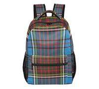FRODOTGV - Mochila escolar ligera, portátil, transpirable, detalle de malla para estudiantes escolares, viajes, talla S, Clan Tartan, M
