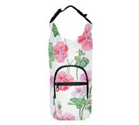 FRODOTGV Mochila pequeña de flores rosas con soporte para botella de agua, varios tamaños, bolsa de transporte para botellas de agua para senderismo, se adapta a botellas de 20/24/32/40 onzas