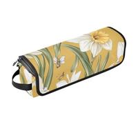 FRODOTGV Nature Lily Hot Hair Tools - Bolsa de viaje y alfombrilla resistente al calor con cremallera para mujer, almacenamiento esencial extraíble para herramientas calientes, planchas planas