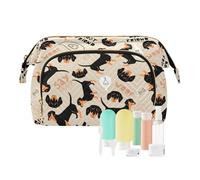 FRODOTGV Neceser de gran capacidad, bolsa de cosméticos de viaje con cremallera, diseño de perro salchicha Dreams Of A Bone, Dachshund Dreams Of A Bone, 1 Size