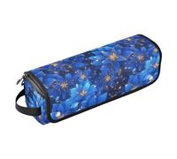 FRODOTGV Organizador de herramientas para el cabello 2 en 1, diseño floral azul pavo real, con alfombrilla resistente al calor, estuche de viaje grande para alisadores, rizadores, secador de pelo