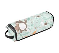 FRODOTGV Organizador portátil 2 en 1 de herramientas para el cabello, con almohadilla resistente al calor, ilustración personalizada de animales para rizador, alisador, secador de pelo plano,